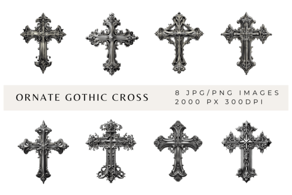 Download Ornate Gothic Cross Graphics - Graphic Collection