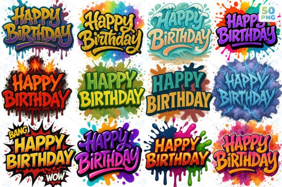 Download Happy Birthday PNG Bundle Printable - Premium Resources
