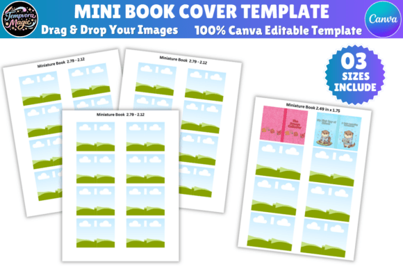 Download Mini Book Covers Canva Editable Template - Book covers Collection