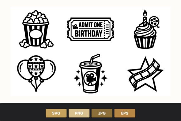 Download Birthday Movie Party Icons - Birthday Collection