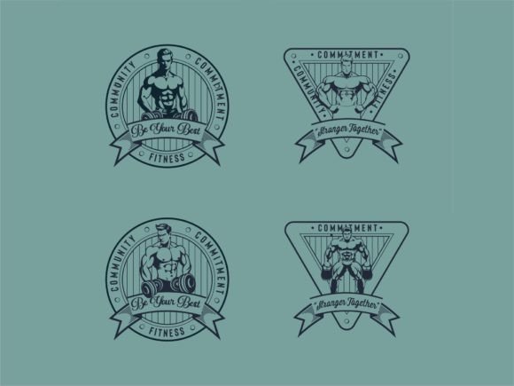 Download Vintage Fitness Logotype Stamp Badge - Logotype Collection