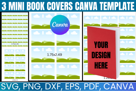 Download 3 Mini Book Covers Canva Template - Book covers Collection