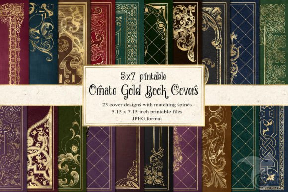 Download 5x7 Ornate Gold Book Covers - Book covers Collection