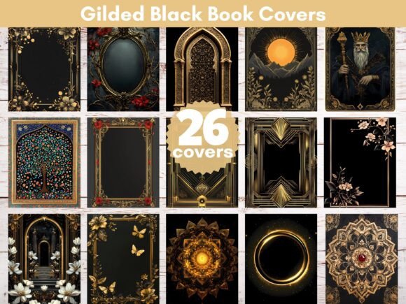 Download Decorative Black Gilded Book Covers - Book covers Collection