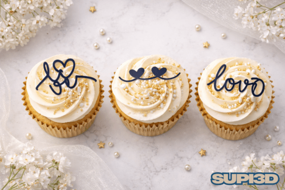 Download 3D Elegant Cupcake Toppers - Legant Collection