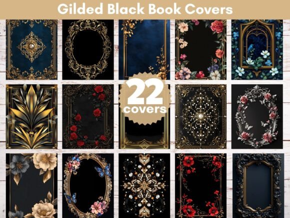 Download 22 Gilded Black Book Covers - Book covers Collection